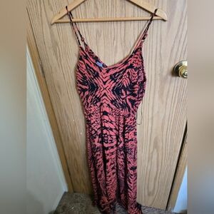 Angie Coral and Black Maxi Dress